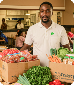 Selecting fresh produce at the market